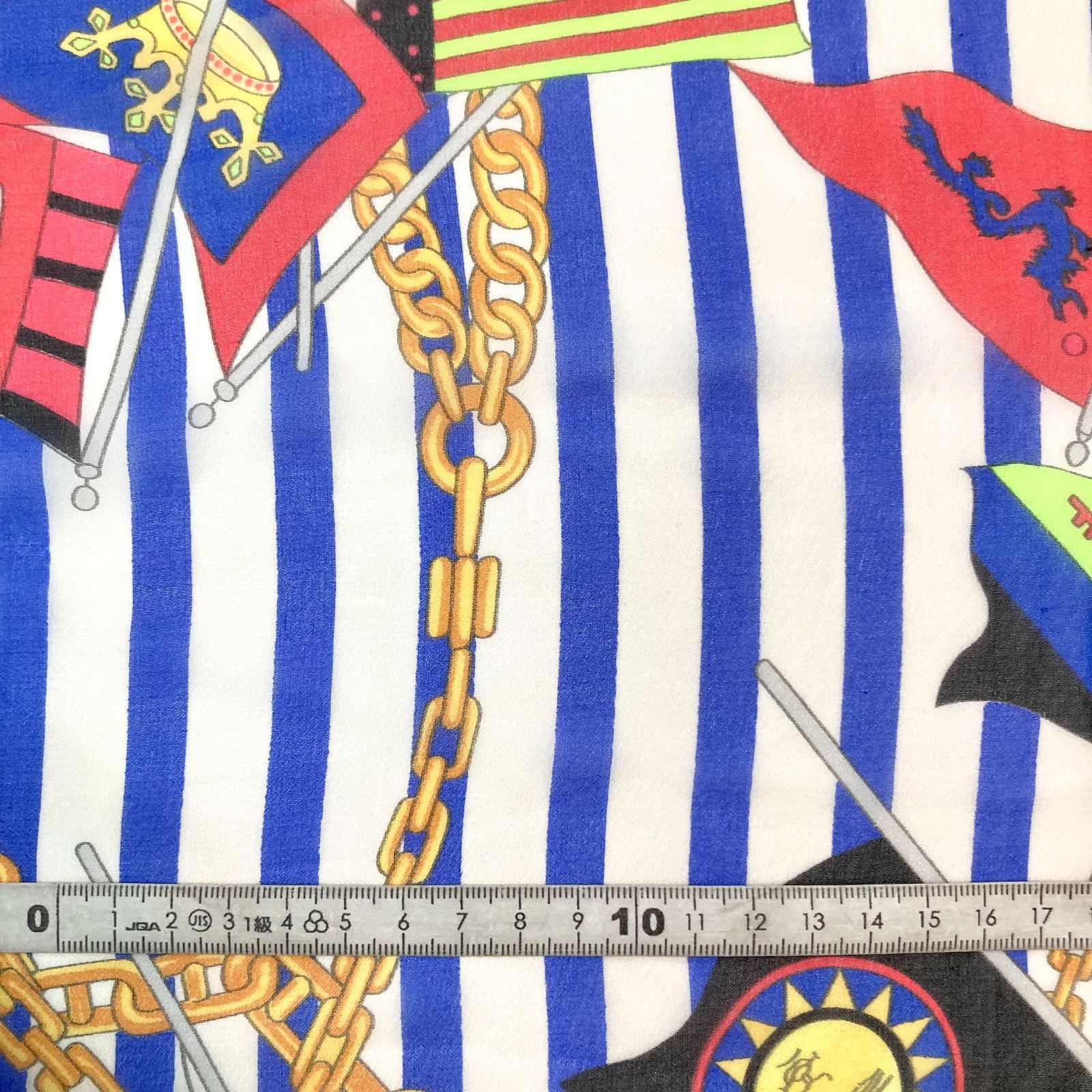 希少品＆1点のみ【#1629】レオナール製ストライプ柄シルクシフォン生地  