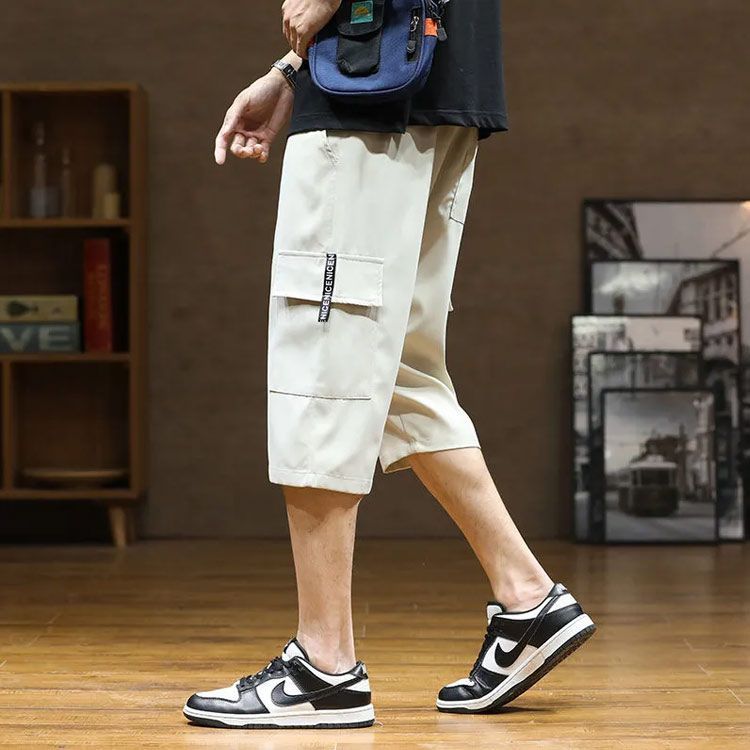 ハーフパンツ メンズ ひざ下 カーゴパンツ 7分丈 接触冷感 吸水