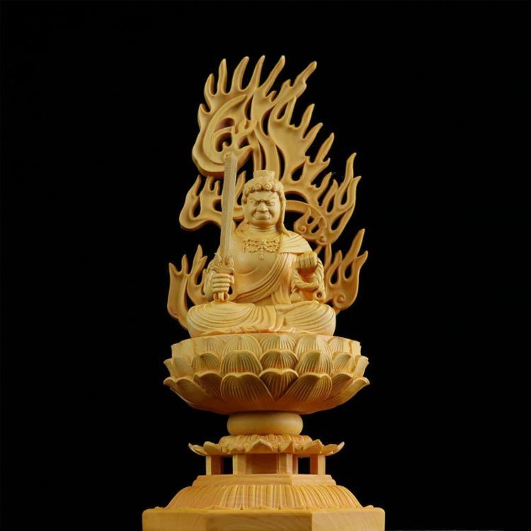 不動明王 不動明王像 18cm 仏 木彫仏像 木彫 仏像 彫刻 不動明王座像