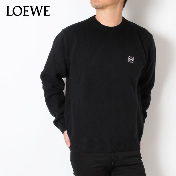 24SSモデル ロエベ LOEWE  メンズ SWEATER 4L刺しゅう セーター【BLACK】 H526Y14KH1  1100/【2024SS】m-tops