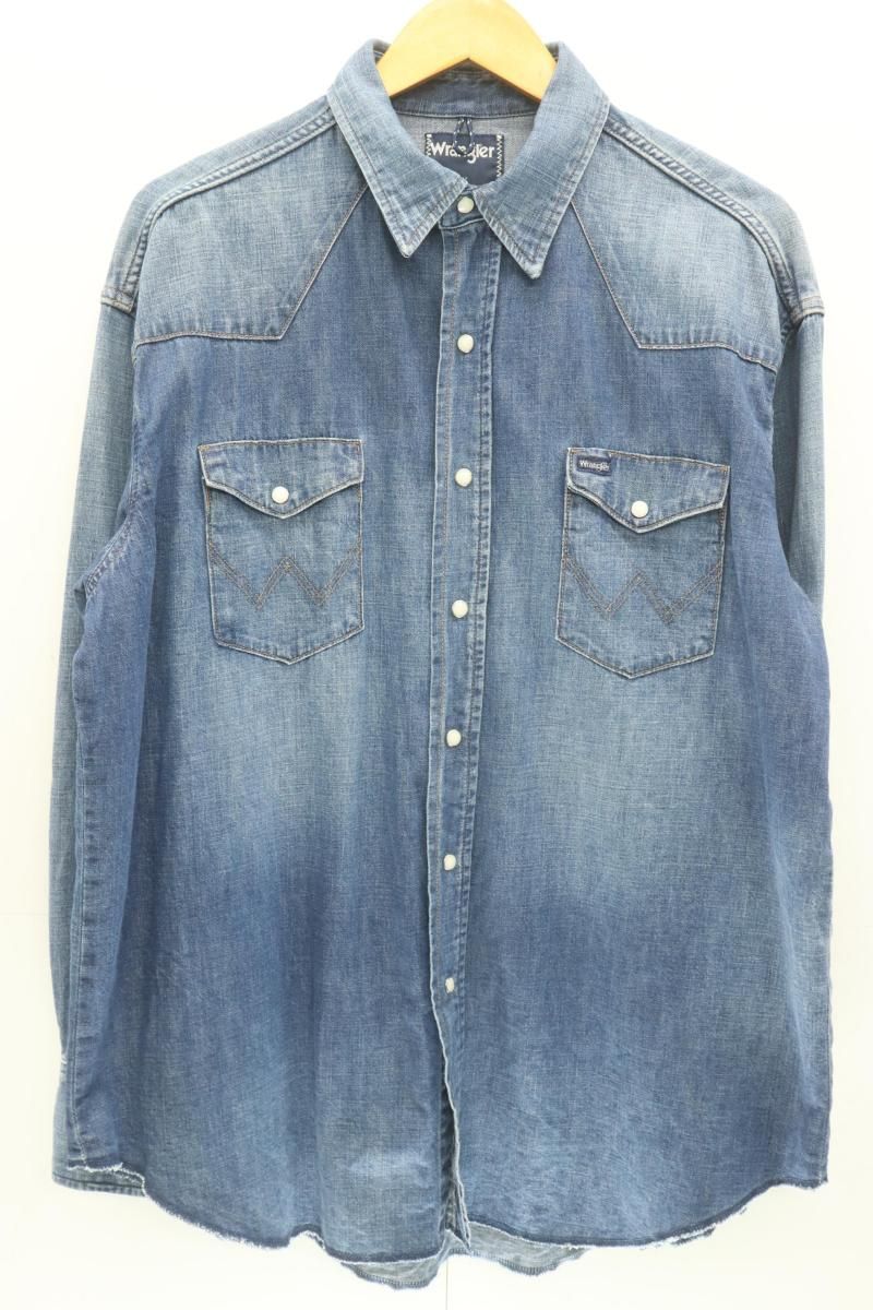 Wrangler メンズウエスタンシャツ M デニム ウエスタン シャツ CGS. Wrangler M インディゴブルー 藍 無地