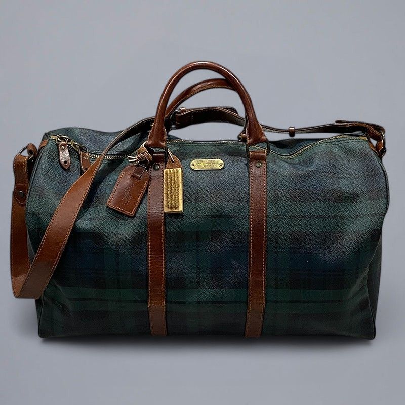 POLO RALPH LAUREN ポロ ラルフローレン ビンテージ PVCレザーボストンバッグ ショルダー チャーム付き KT100-G-KG