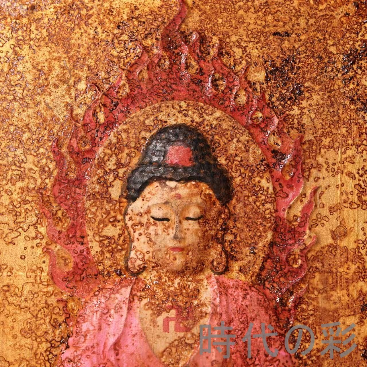 中国古美術 清代 水晶 高浮雕 唐カ 仏教絵画 重厚彫工 唐物 細工 古賞物 置物 時代物 収集 古美味 旧家蔵出 R07100320