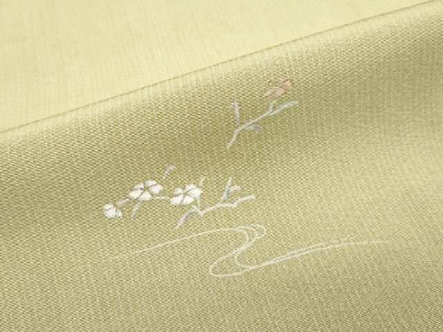 平和屋着物□極上 小紋 草花文 金彩 木蘭色地 ゑり善扱い たとう紙付き