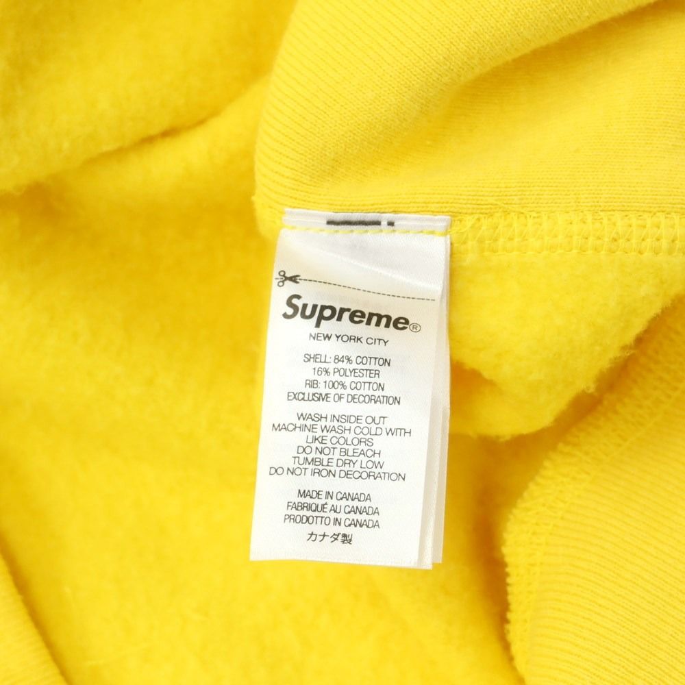 【中古】シュプリーム Supreme 2023年秋冬 Raised Script Hooded Sweatshirt コットンポリエステル  プルオーバー パーカー イエロー【サイズXL】【メンズ】