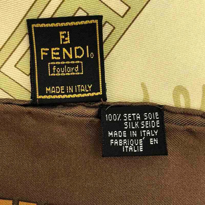 美品 FENDI/フェンディ ボタン柄　大判スカーフ 美品】 FENDI / フェンディ | シルク ボタン柄 大判スカーフ