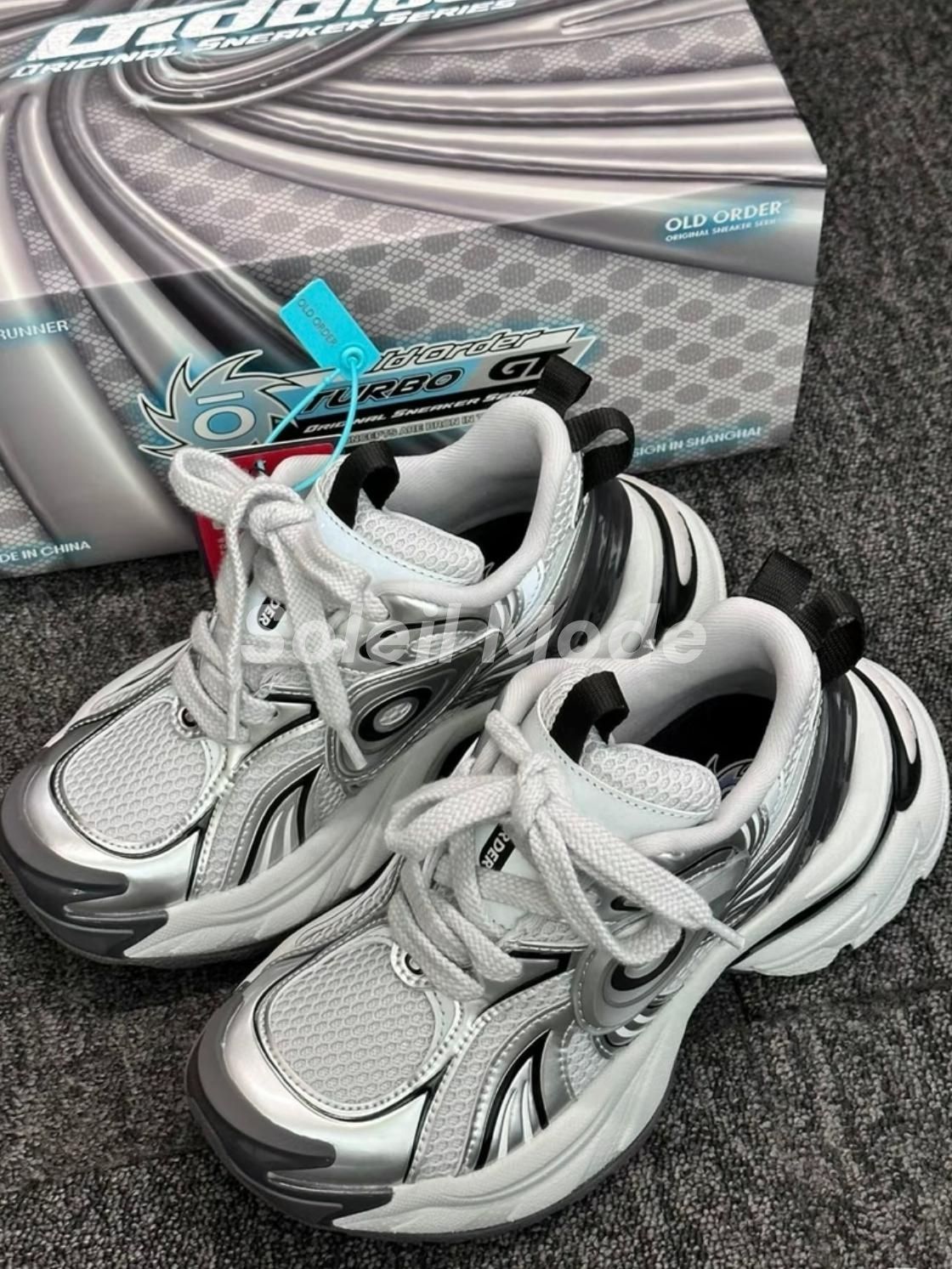 OLD ORDER Turbo GT スニーカー シルバー 43 OLD ORDER Turbo GT White Silver
