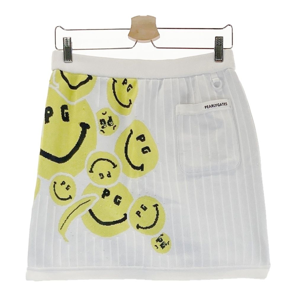 サイズ 2 PEARLY GATES パーリーゲイツ モデル ニットスカート ニコちゃん柄 ホワイト系 240101525439 ゴルフウェア レディース ストスト