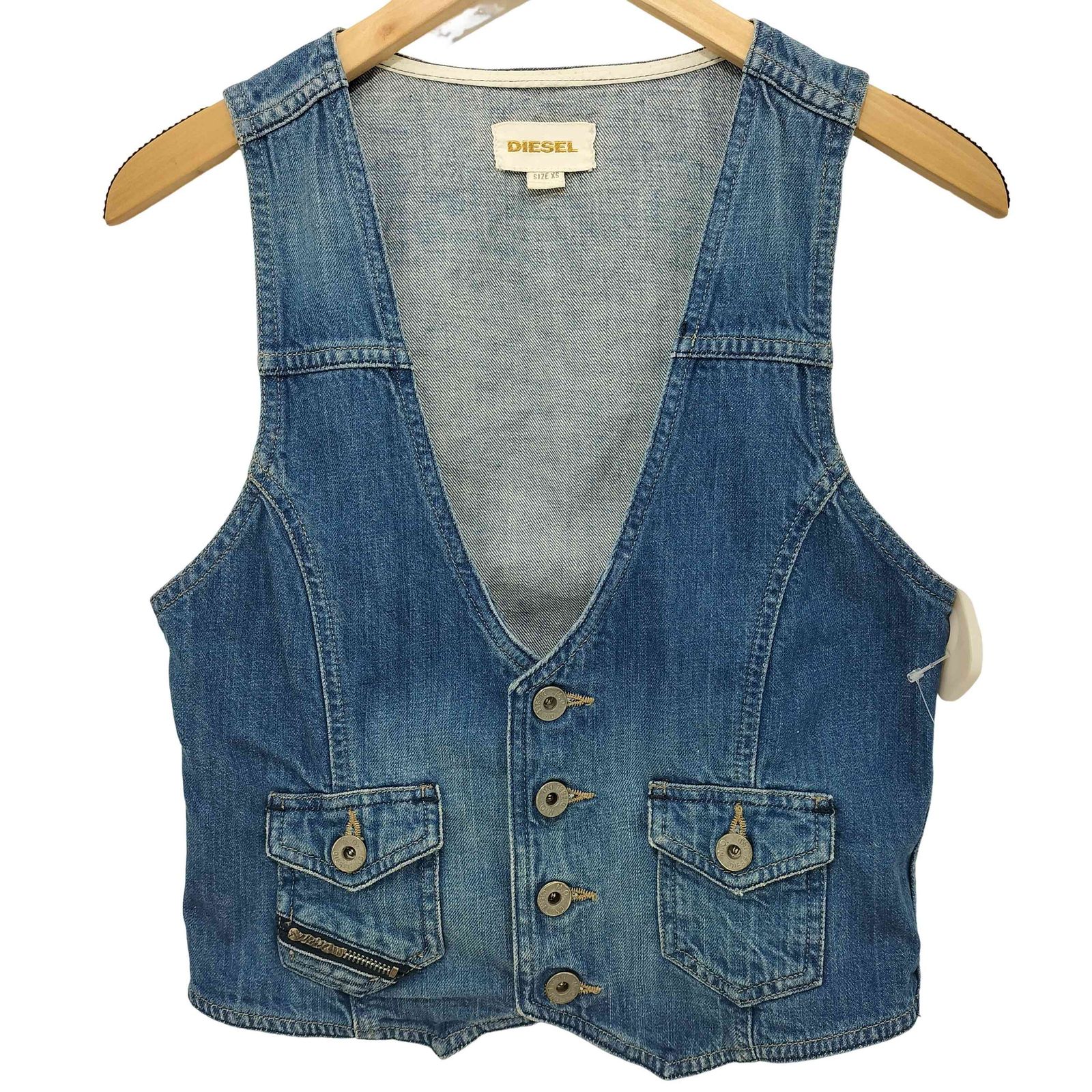DIESEL デニム ベスト ⭐️新品⭐️DIESEL デニムベスト Sサイズ ブルー 新品