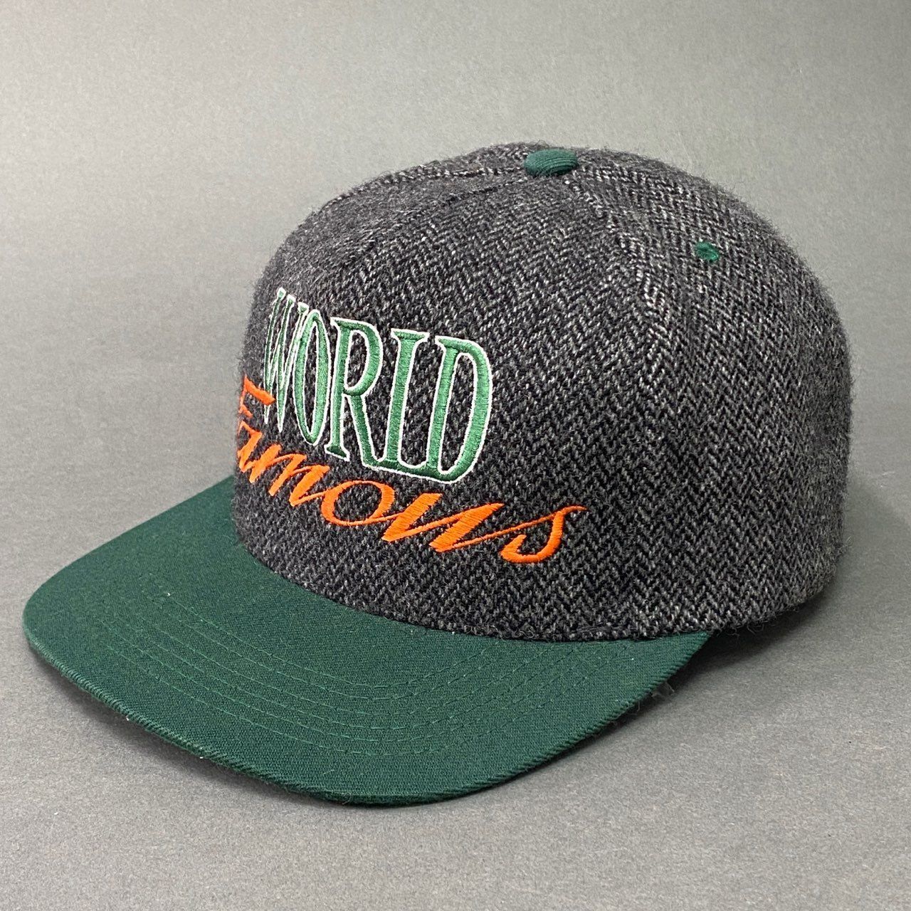 l20 １ Supreme シュプリーム 初期 World Famous 5Panel Cap パネルキャップ グリーン Vintage ビンテージ ヘリンボーン NY スナップバック