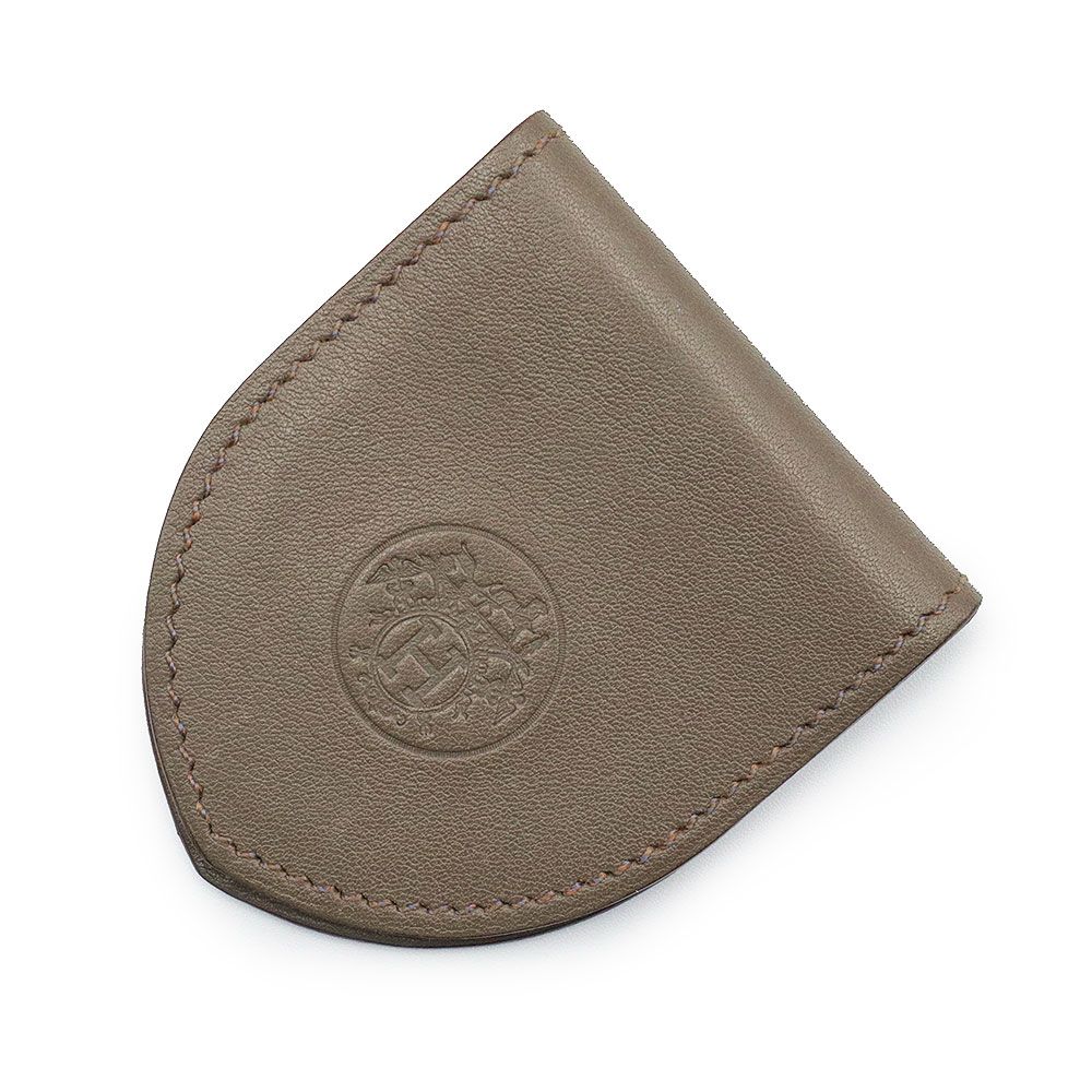 エルメス エクスリブリス ビルクリップ マネークリップ 札ばさみ ヴォースイフト レザー トープ グレージュ □P刻印 HERMES