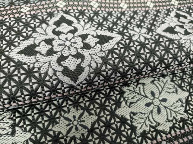 平和屋着物○本場筑前博多織 八寸名古屋帯 花菱間道 やまと誂製 正絹  