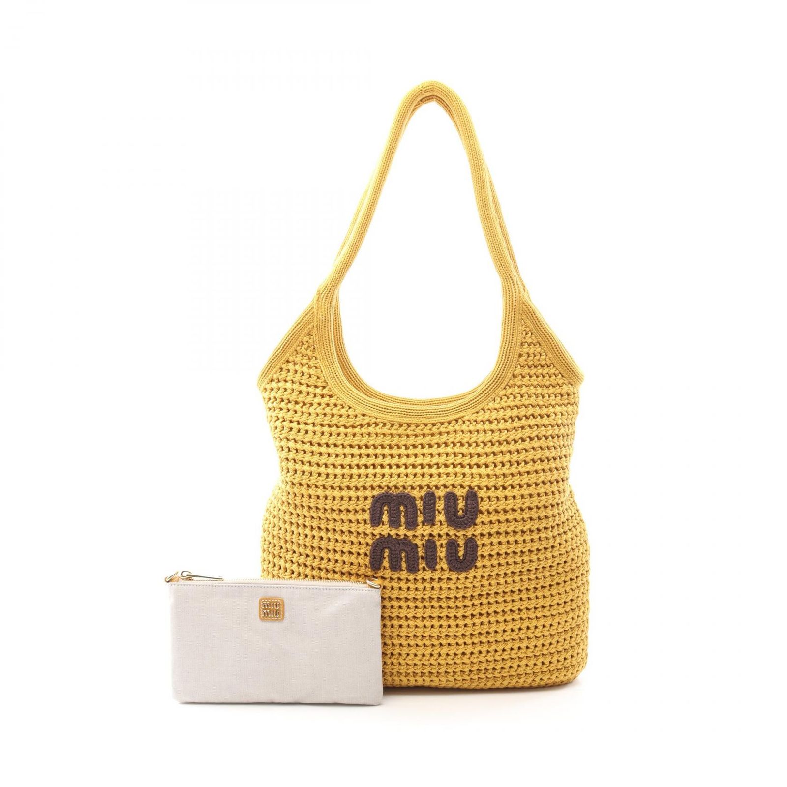 MIU MIU トートバッグ ベージュ キャンバス 売切必至】☆MIUMIU☆IVY キャンバス トートバッグ♡ (MiuMiu