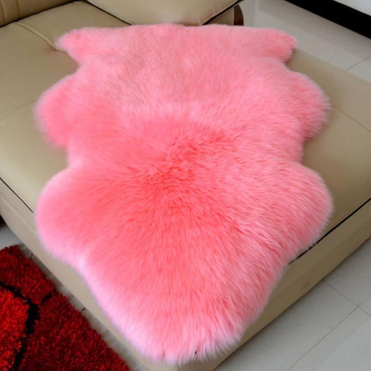 【超レトロ】ムートンラグマット ふわふわ 毛足長め ムートンラグ 70×200cm 2匹物 本革 天然高級ムートン あったか