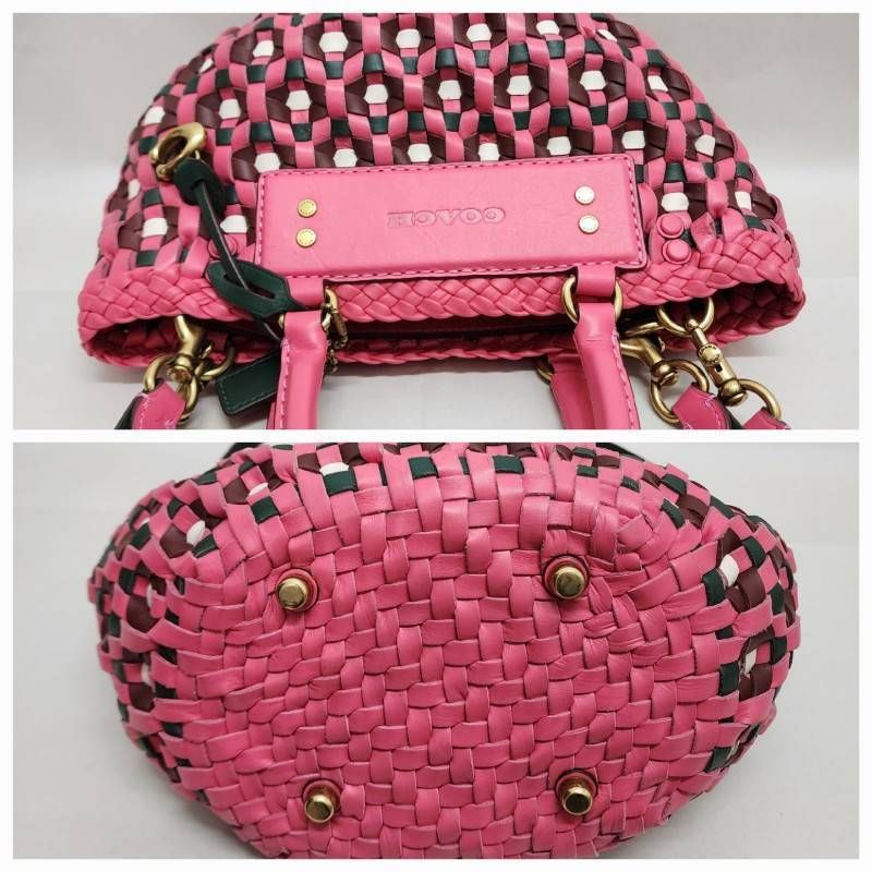 COACH コーチ かごバッグ 603 ウーブントート マルチカラー