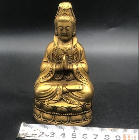 仏教美術 仏像 観音菩薩様 小仏像 銅製 銅器