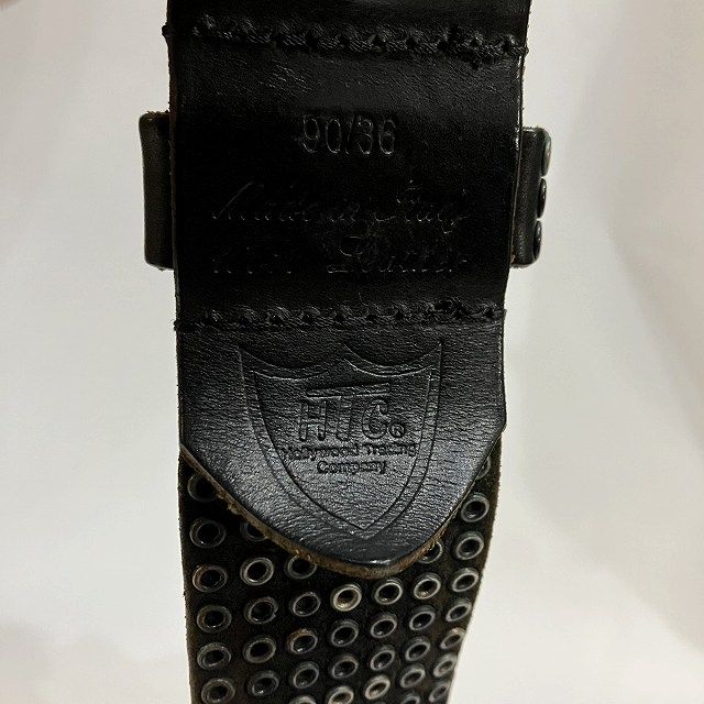 エイチティーシー HTC スタッズベルト 7連 バックル レザー 90