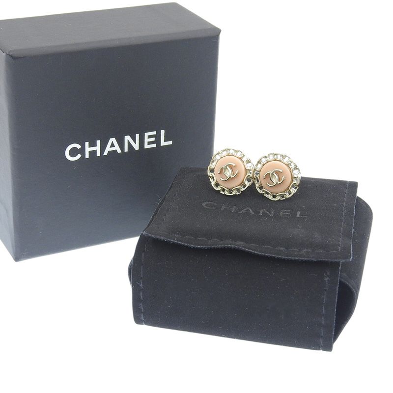 【美品】　シャネル　ゴールド　ピアス シャネル CHANEL ココマーク ピアス GP ピンク ゴールド色 A18K