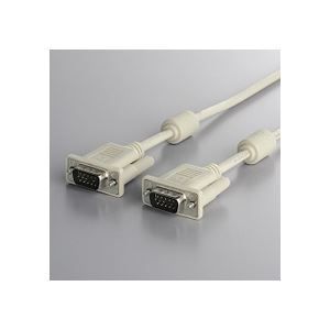 まとめ バッファロー ディスプレイケーブル 細 フェライトコア付 D-Sub15pinオス アイボリー 5m BSDCV50 1本 ×2セット