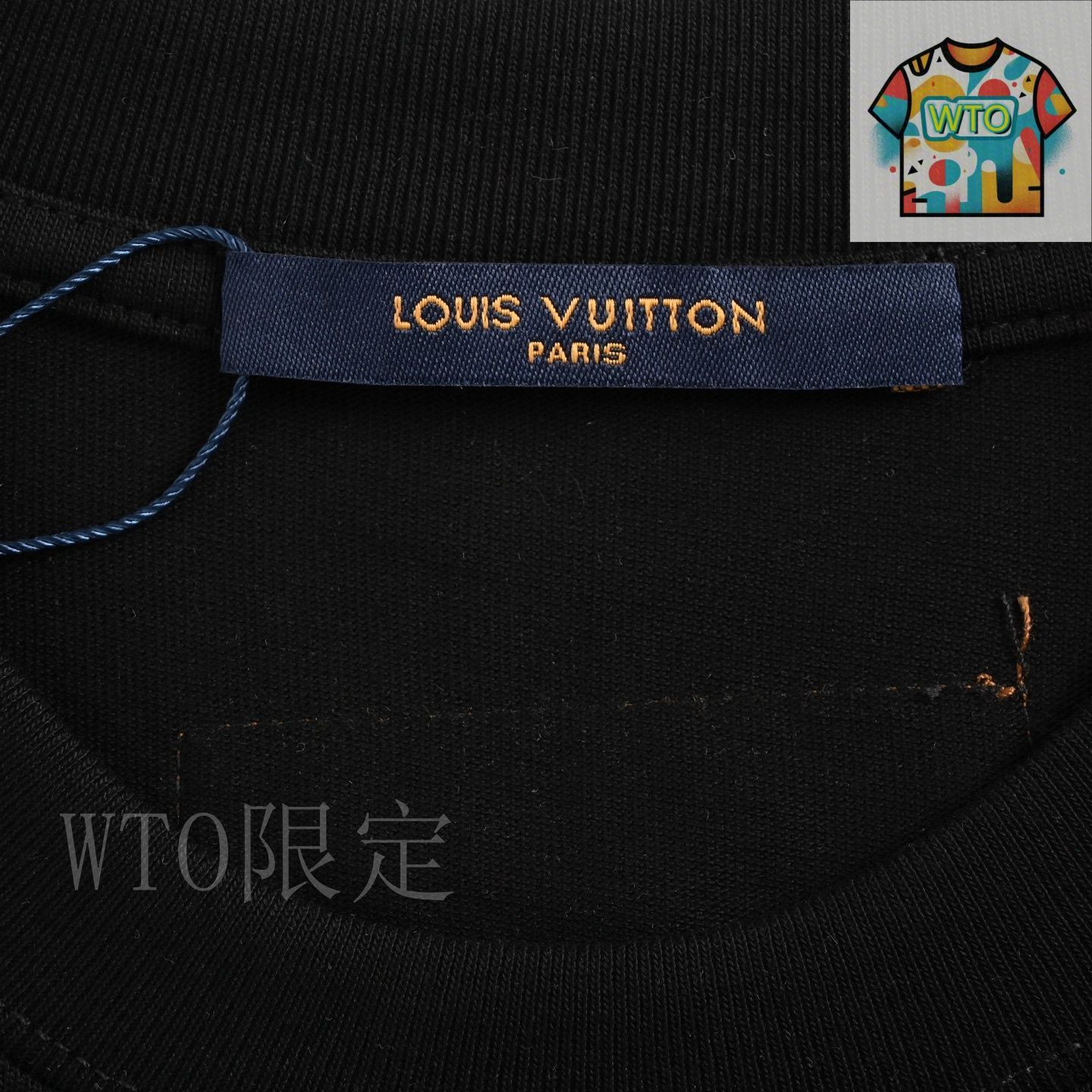 Louis Vuitton ロゴプリント 半袖Tシャツ ブラック　並行輸入