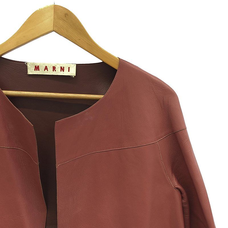 MARNI / マルニ | ノーカラーオーバーレザージャケット | 40