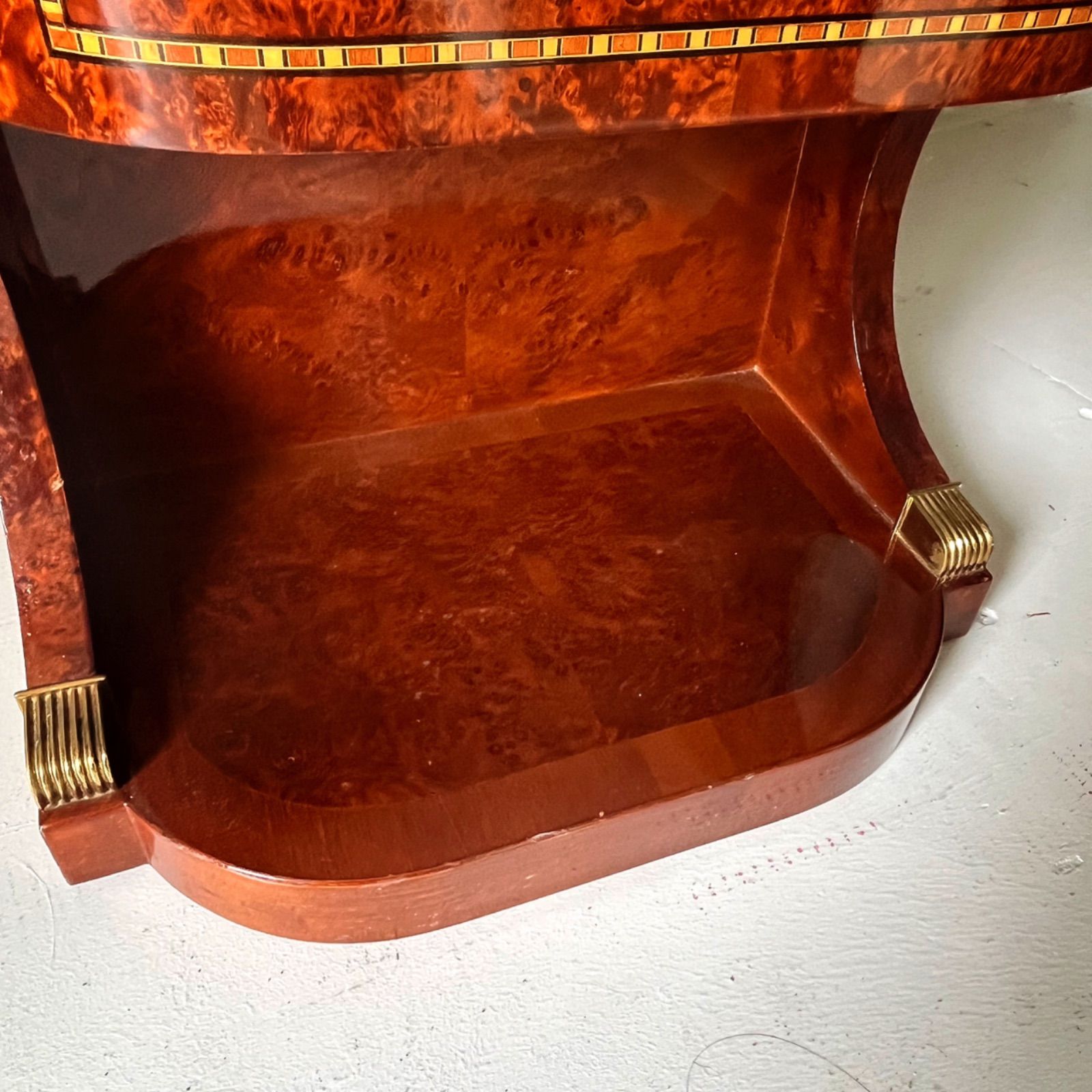 取付無料！高級ヨーロピアンアンティーク 大理石天板ライト付きナイト