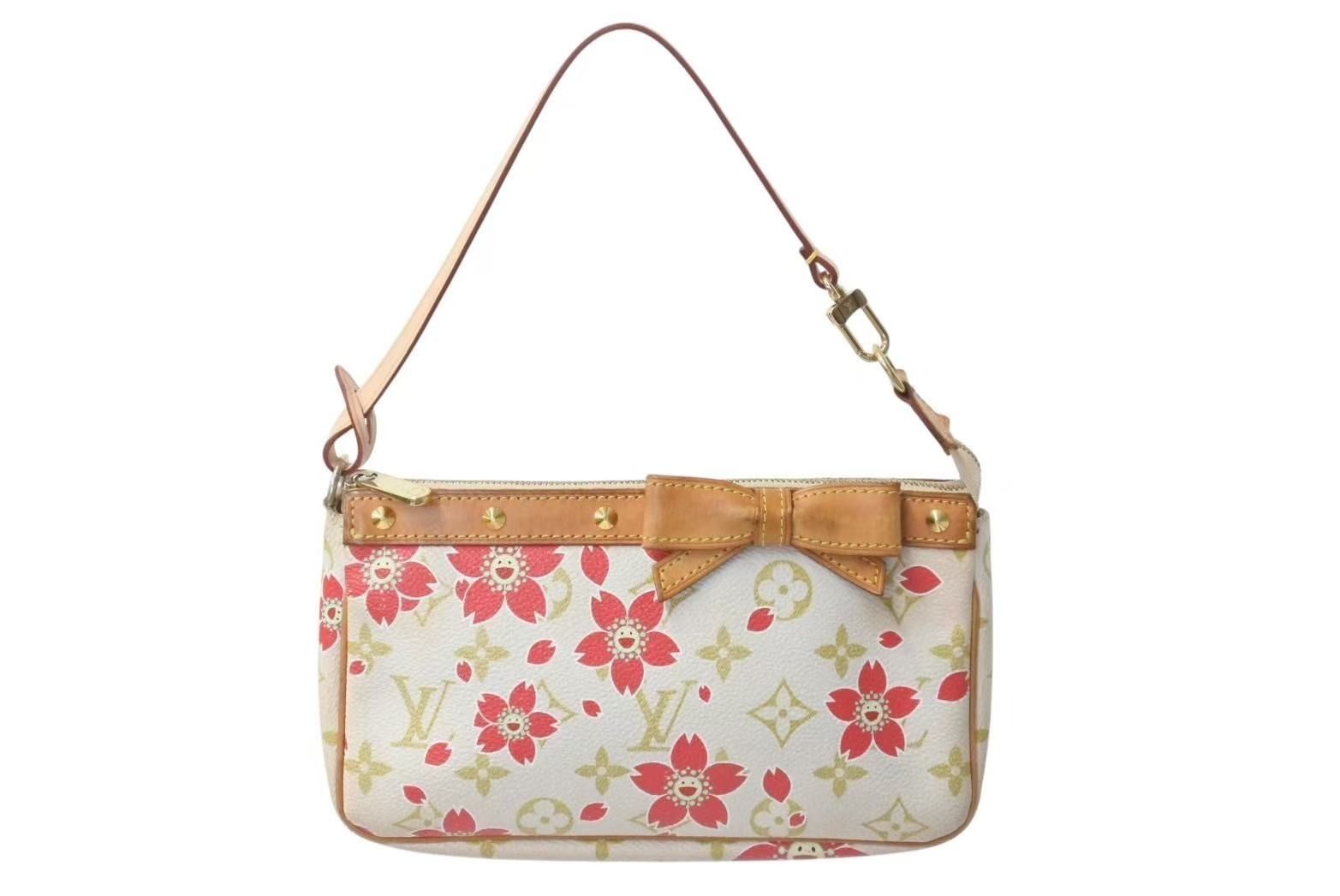 LOUIS VUITTON ルイヴィトン ポシェットアクセソワール チェリーブロッサム 村上隆コラボ M92008 ゴールド金具 4b000755