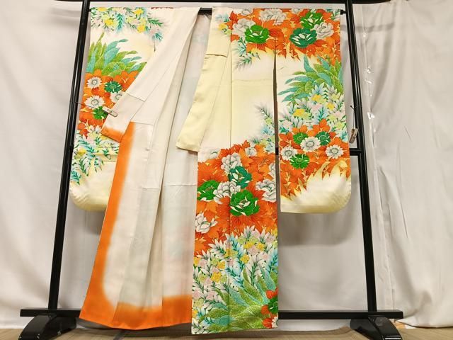 平和屋着物□豪華振袖 浜松草花文 暈し染め 金彩 正絹 逸品 CAAR2879yc