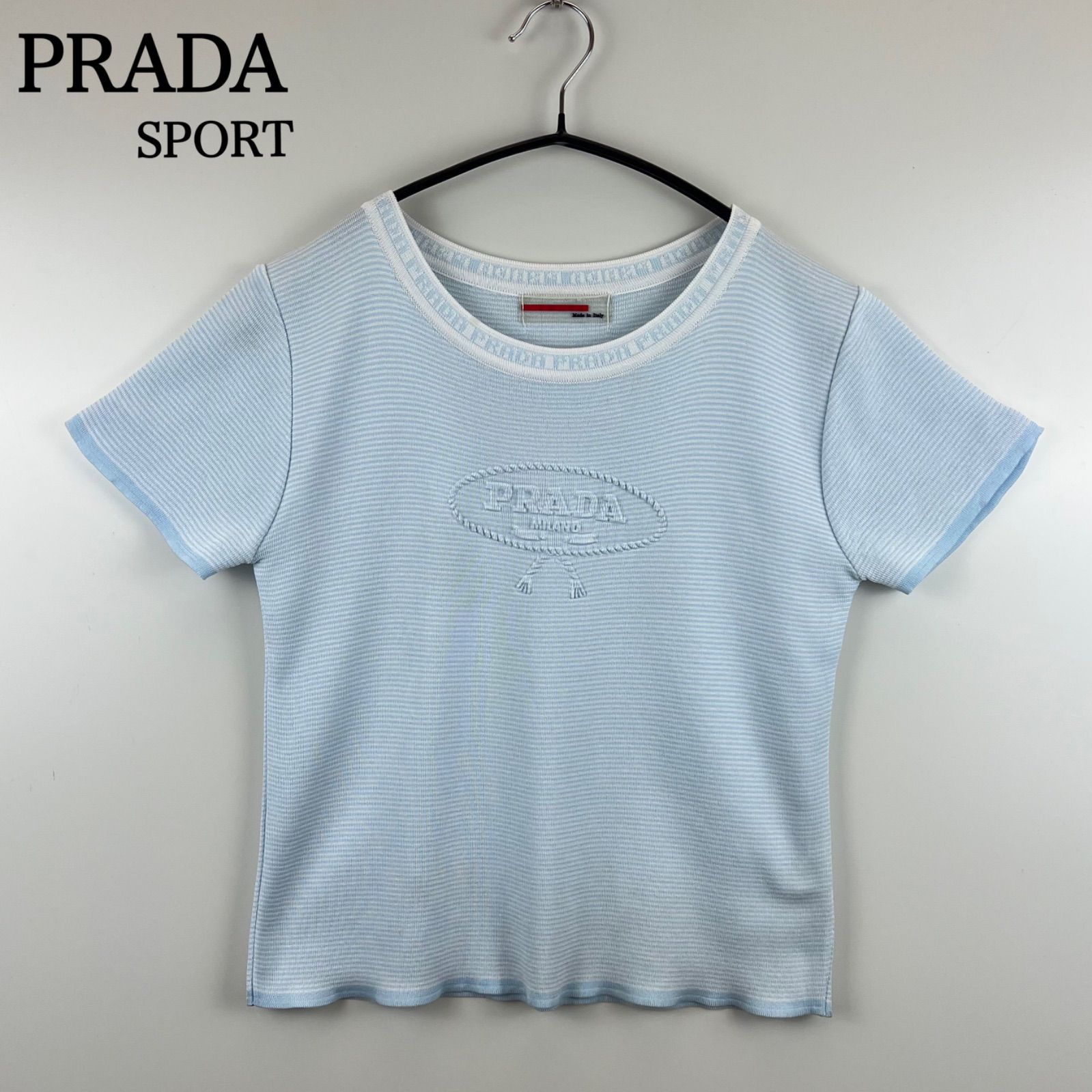 PRADA SPORT 00s y2k archive stripes emboss logo Tee プラダ