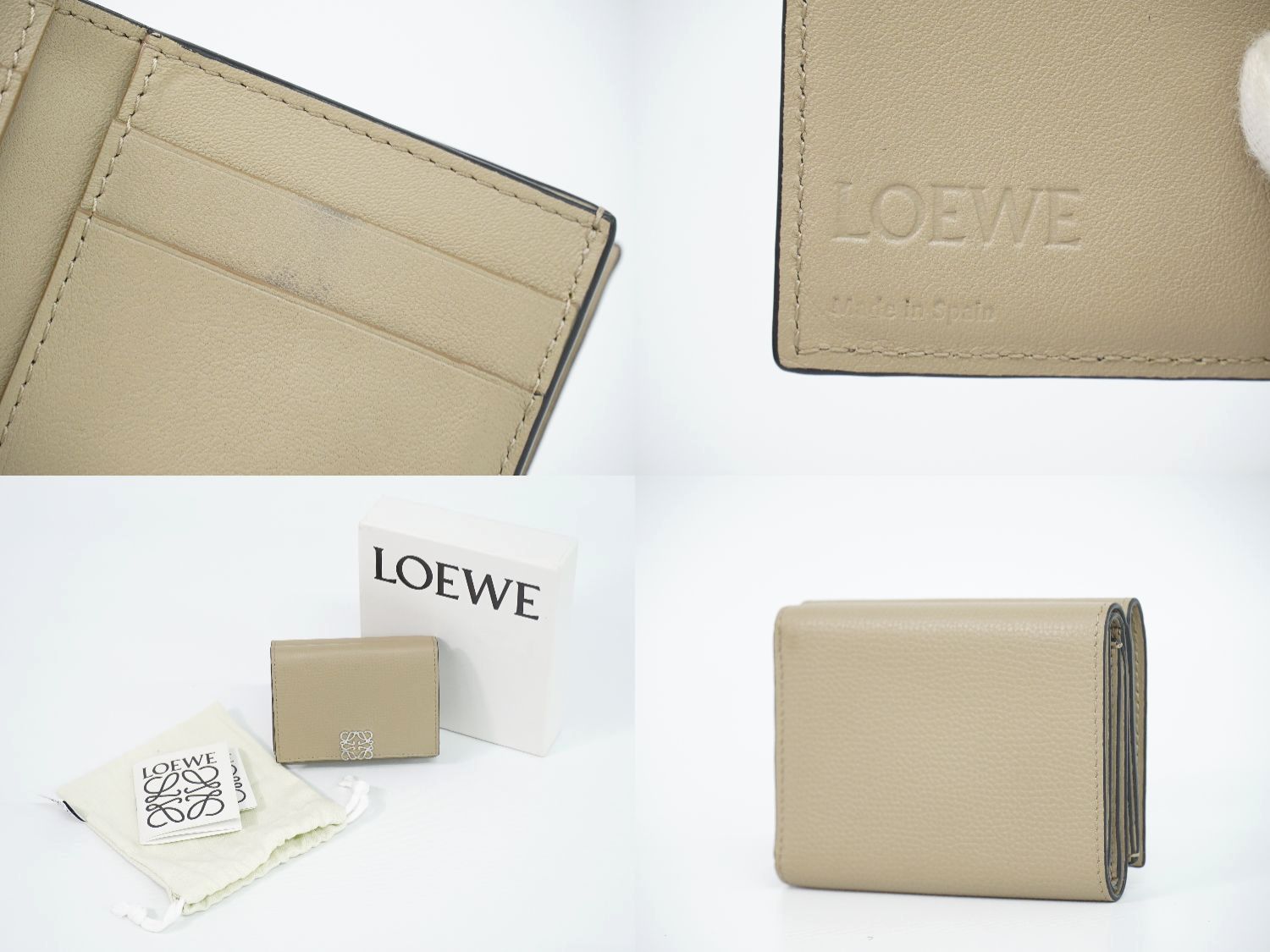 本物 ロエベ LOEWE アナグラム トライフォールド 折財布