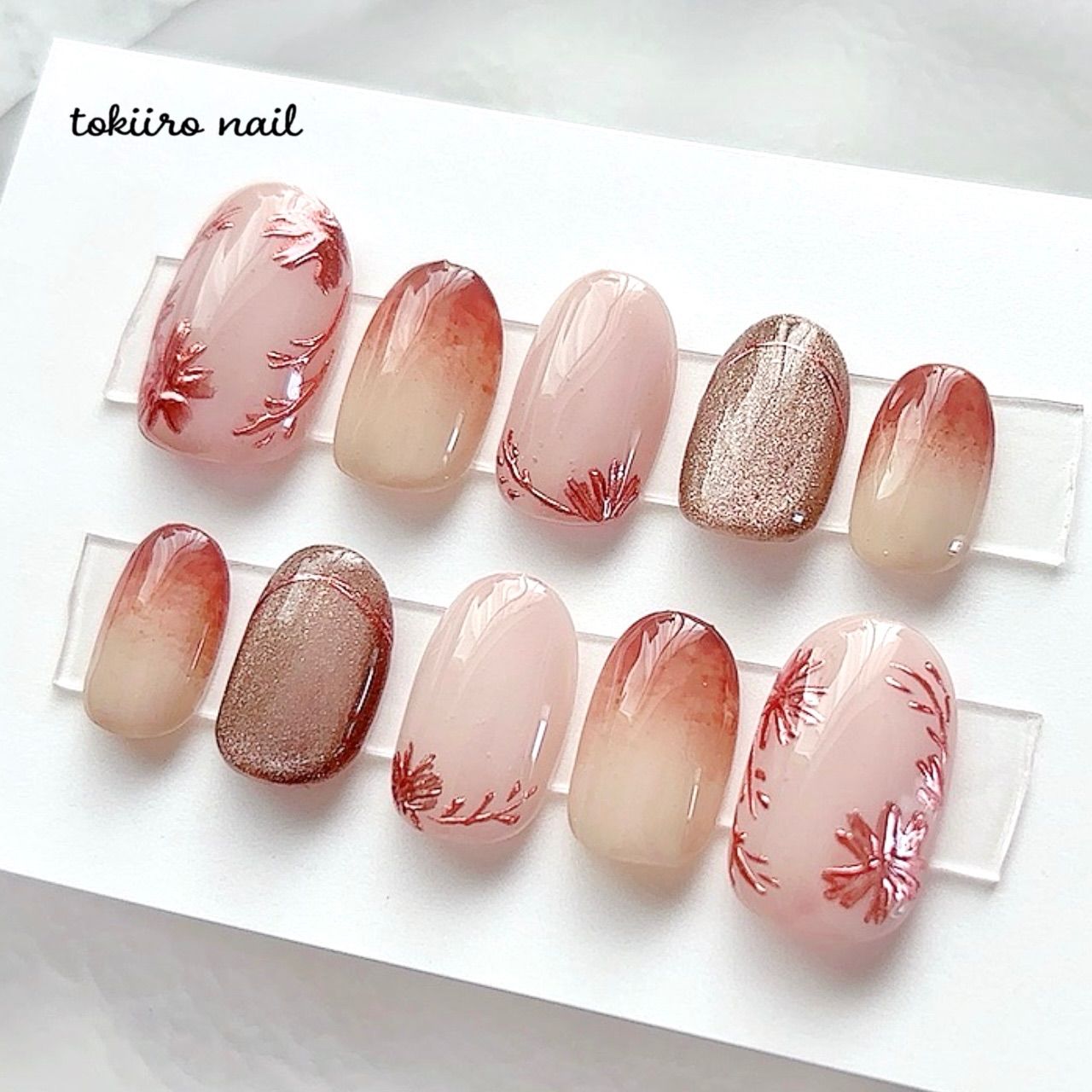 ♡ぷっくりフラワーとミラーネイル♡ ネイルチップ ハンドメイド