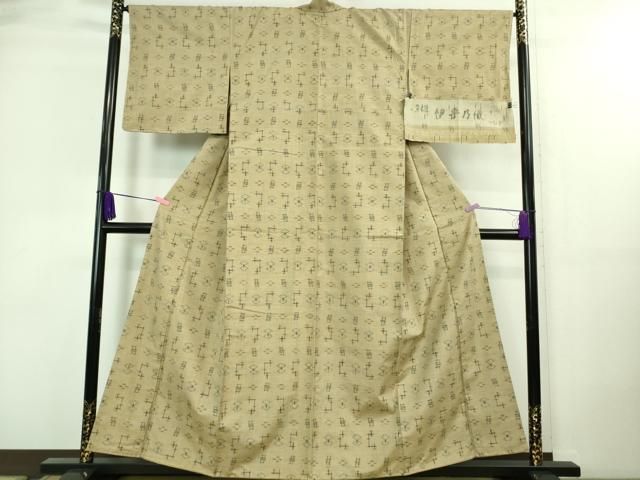 平和屋着物■極上　伊乎乃織　紬　草木染　絣絵　反端付き　逸品　未使用　DZAA7846kh5 平和屋着物□極上 伊乎乃織 紬 草木染 絣絵 反端付き 逸品 未使用