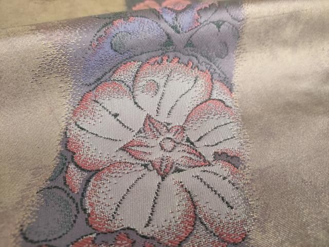 袋帯 金彩に鶴 正絹 AO-2295 SOUBIEN 訳あり 袋帯 未仕立て 志都香 金色 ゴールド 黒 束ね