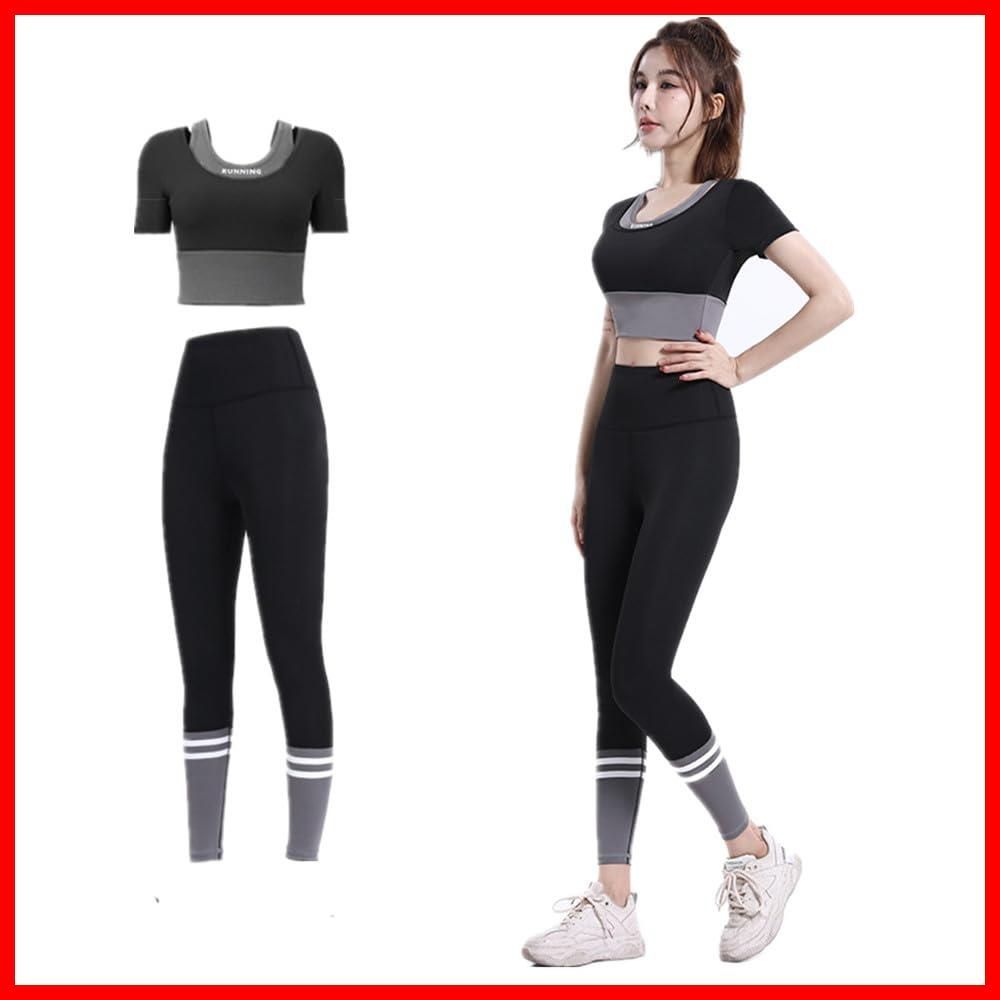 【人気商品】ヨガ レギンス ヨガウェア ブラトップ セット ヨガブラ 上下セット 女性 スポーツブラ スポーツウェア ヨガパンツ 2枚組 ランニングフィットネスパンツ レディース ジムウェア 