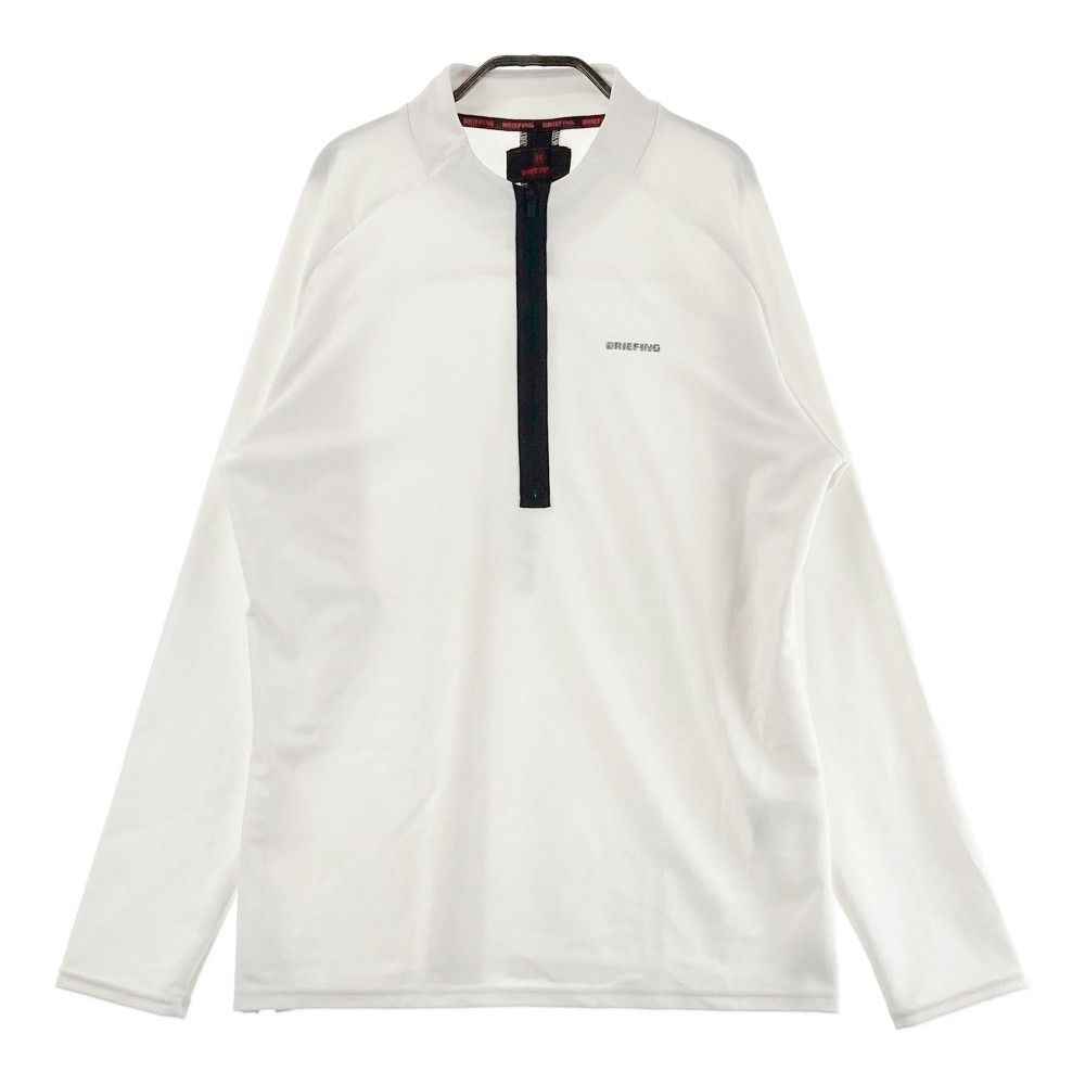 サイズ：L BRIEFING GOLF ブリーフィング  ハーフジップ長袖Tシャツ  ホワイト系 [240101432599] ゴルフウェア メンズ ストスト サイズ：L BRIEFING GOLF ブリーフィング ハーフジップ長袖T