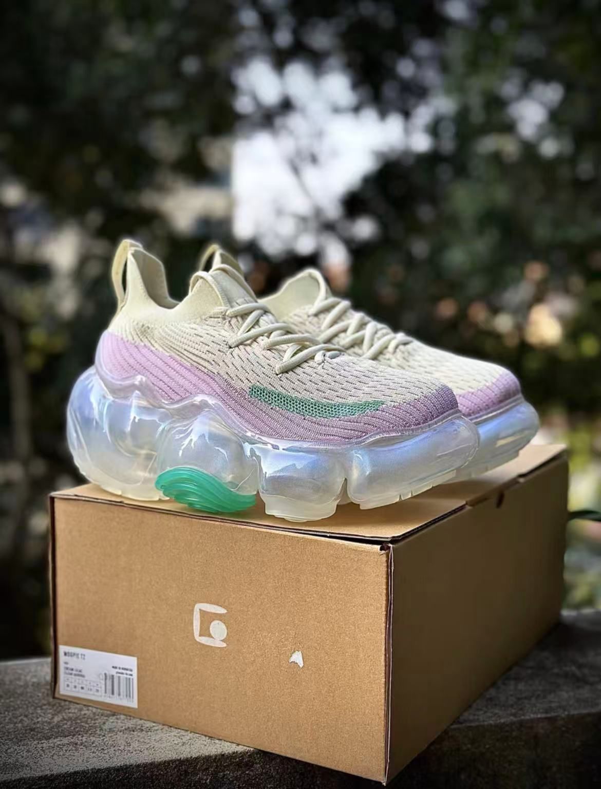grounds フローティングソール スニーカー ラウンドトゥ スリッポン レディース アップ レディース 2025SS パステル 軽量 Cream Lilac