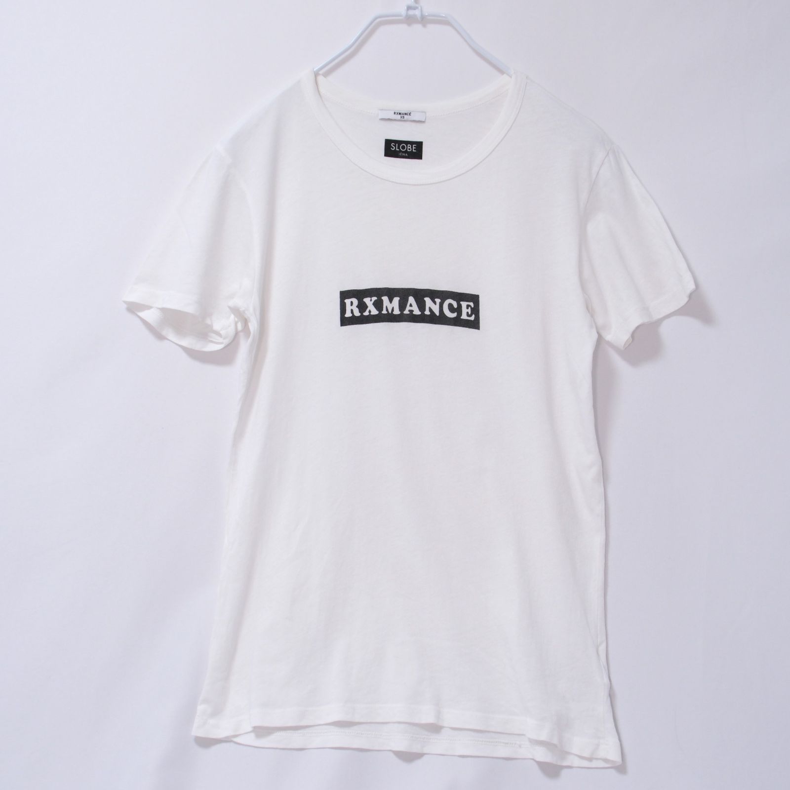 SLOBE IENA×RXMANCE スローブイエナ×ロマンス 綿 コットン ロゴプリント Tシャツ カットソー トップス 白 /240607022