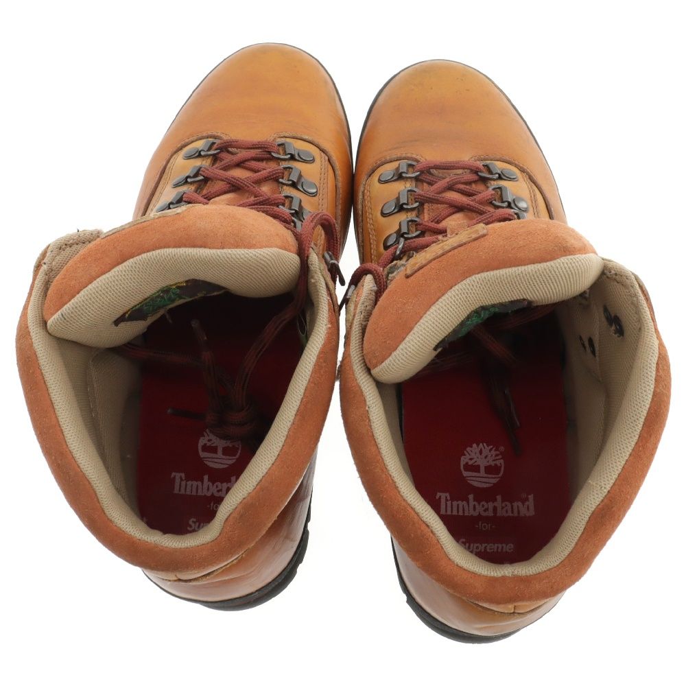 SUPREME (シュプリーム) 11AW ×Timberland Euro Hiker ティンバーランド ユーロハイカー レザーハイカット トレッキングブーツ ブラウン 84563