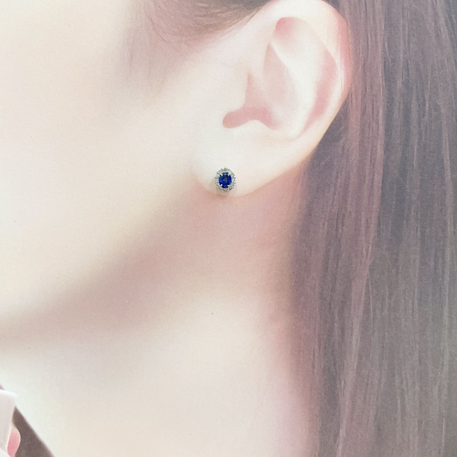 PT 天然サファイア・ダイヤモンド ピアス - メルカリ