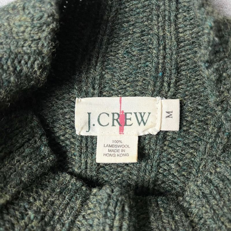 90s 巨人タグ J.CREW ハイネック ラムウール ニット セーター M / J