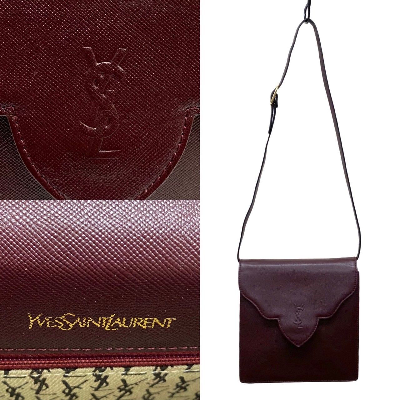 極 美品 保存袋付 YVES SAINT LAURENT イヴ・サンローラン YSL