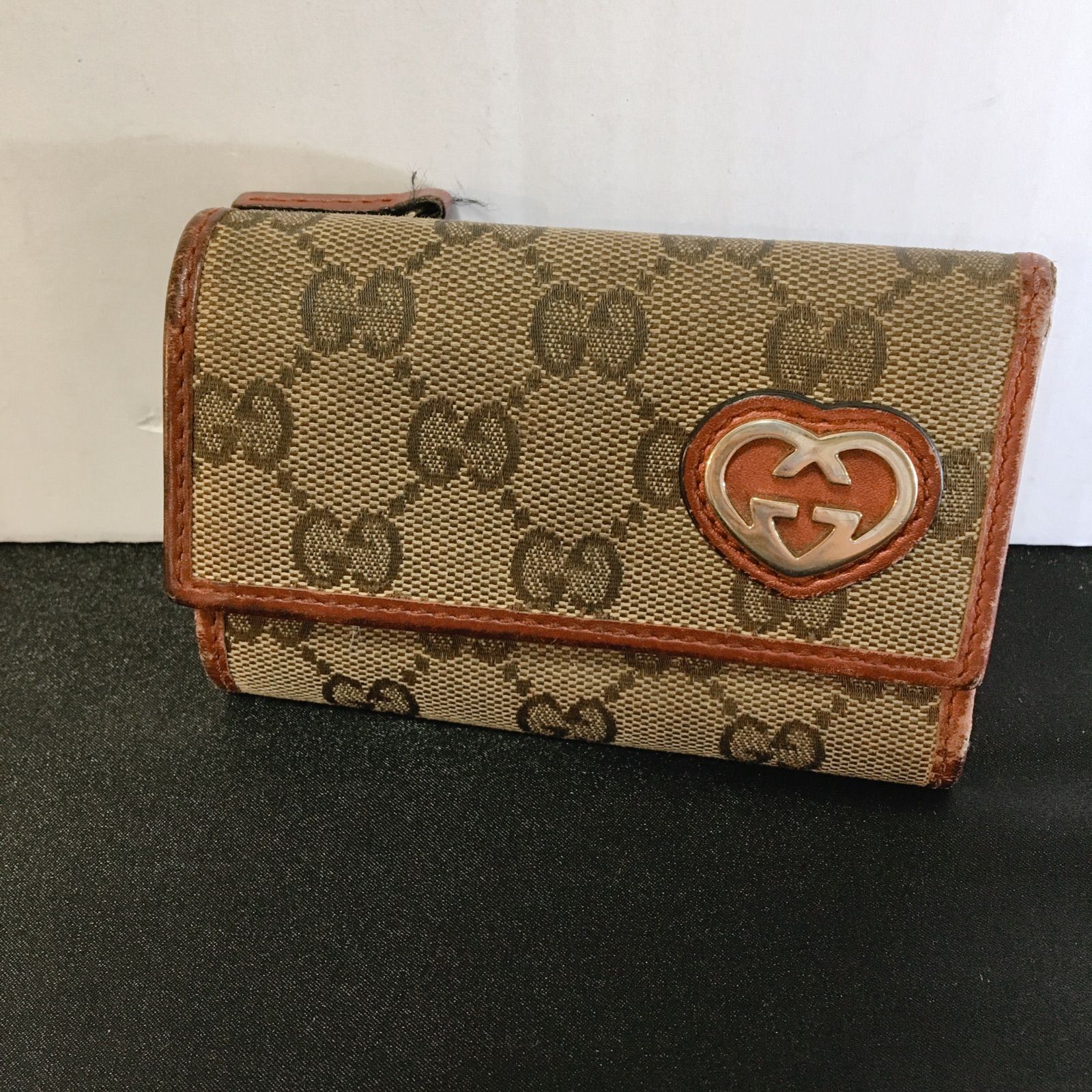 美品】GUCCI グッチ キーケース レディース GG ロゴ モノグラム ハート