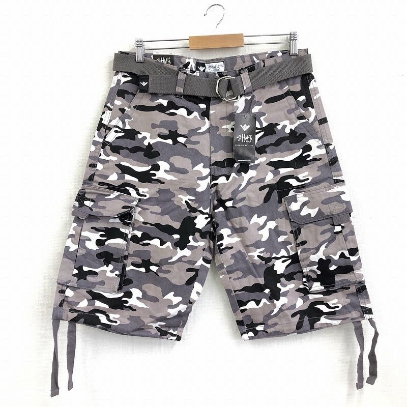 新品 シャカ SHAKA カーゴ ショートパンツ ジョーツ CARGO SHORT シティカモ カモフラ 迷彩 サイズ(実寸)：W35 グレー系【UR】