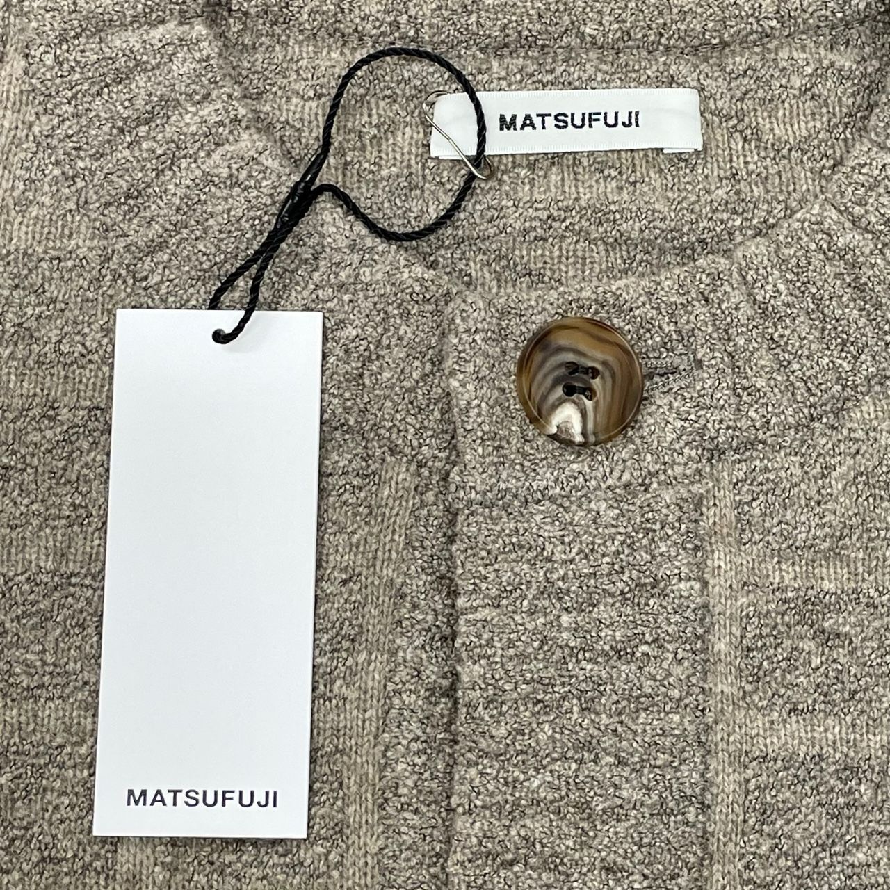 MATSUFUJI 22aw JACQUARD CARDIGAN ブラック - ニット/セーター