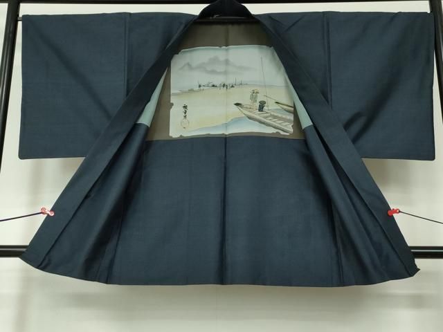 平和屋着物＃男性 羽織 本場大島紬 100亀甲 総詰め 正絹 逸品 BAAT8948gt