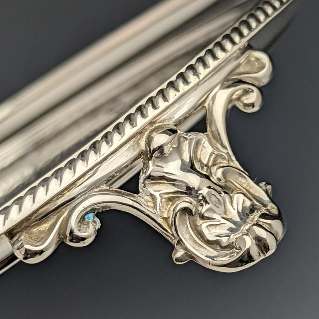 1863年 英国アンティーク 純銀製 サルヴァ 直径21cm 350g