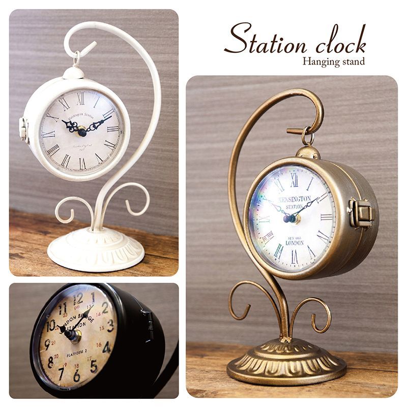 置時計　置き時計　時計　クロック　ヨーロッパ風　両面時計　ステーションクロック　ボスサイドハンギング　AK