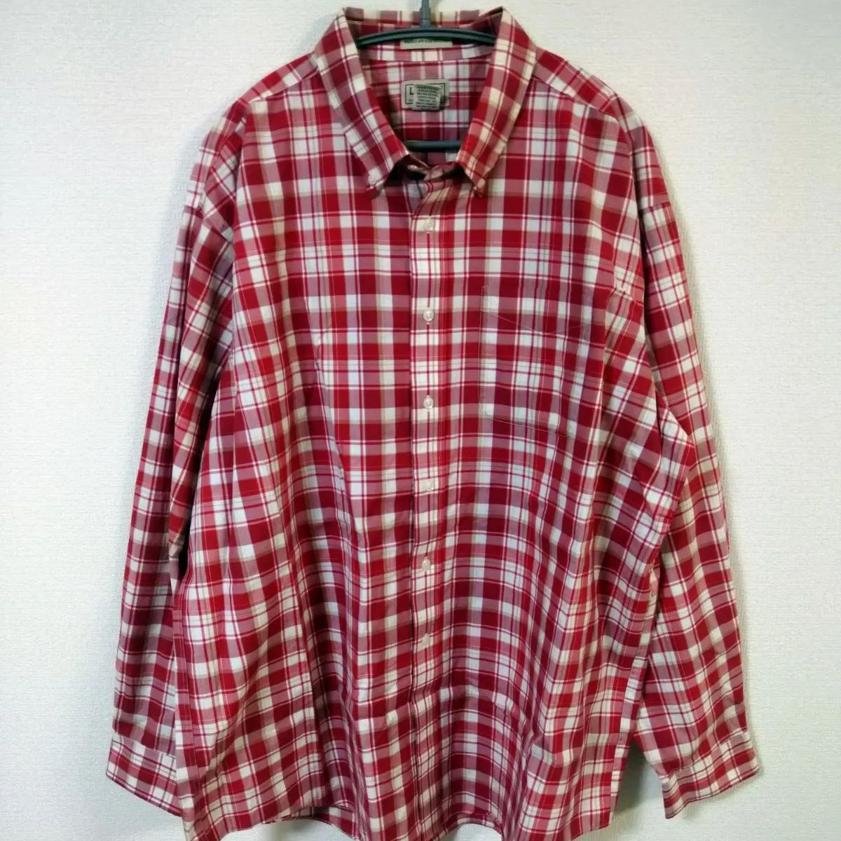 エルエルビーン　L.L.Bean　長袖シャツ　メンズ3L　赤系色　チェック柄　オーバーサイズ