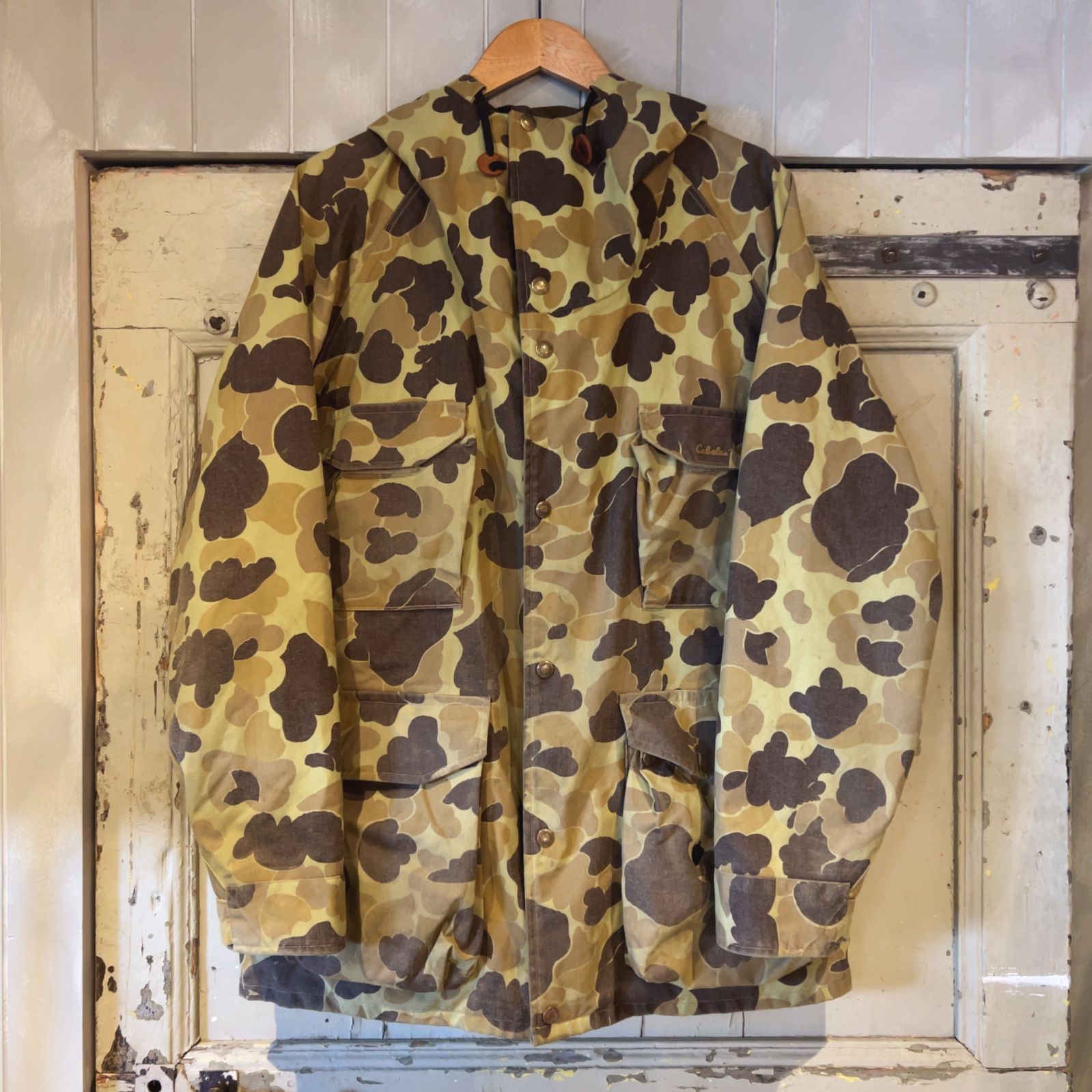 80s Cabelas ダックハンターカモ　迷彩ジャケット 80s Cabela's Duck Hunter Camo Gore-Tex Padding Jacket 迷彩 L