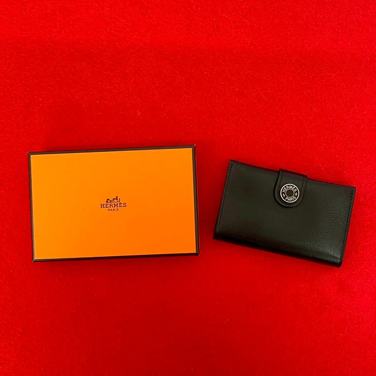 未使用保管品 箱付き B 刻印 HERMES エルメス RMS 二つ折り カード 